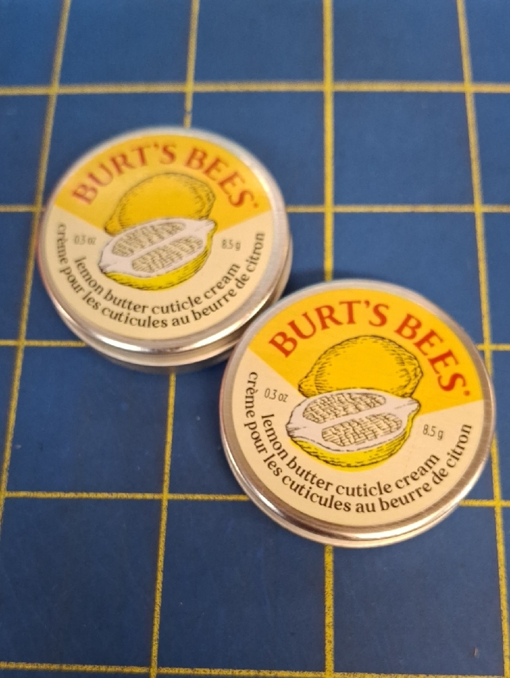 Burt's Bees Lemon Cuticle Cream Tins 8.5g New in Tin Set Of 2